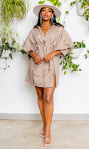 How You Want It | Button Balloon Sleeve Dress - Cutely Covered
