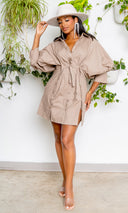 How You Want It | Button Balloon Sleeve Dress - Cutely Covered