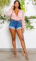 Deep V Sequin Shoulder Bodysuit - Cutely Covered