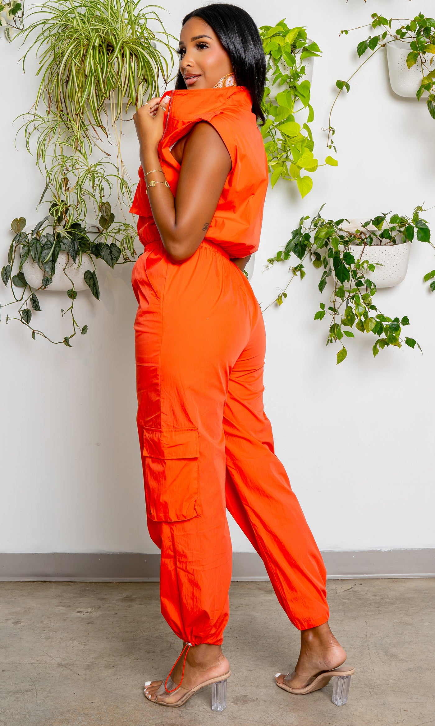 Zip Into Fashion - Jumpsuit Orange - Cutely Covered