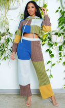 The "Fuzzy Feeling" Knitted Sweater(Color Block) - Cutely Covered