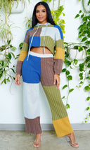 The "Fuzzy Feeling" Knitted Sweater(Color Block) - Cutely Covered