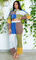 The "Fuzzy Feeling" Knitted Sweater(Color Block) - Cutely Covered