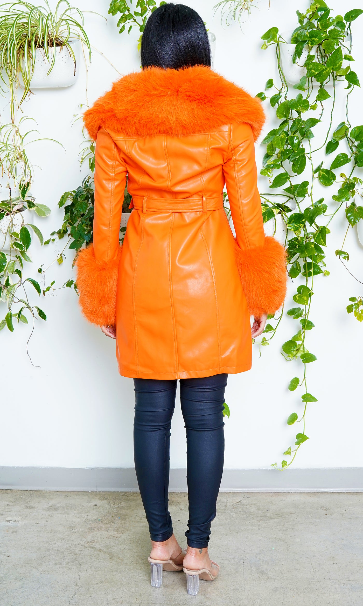 The "High Class" Fur Foxy Coat(Orange) - Cutely Covered