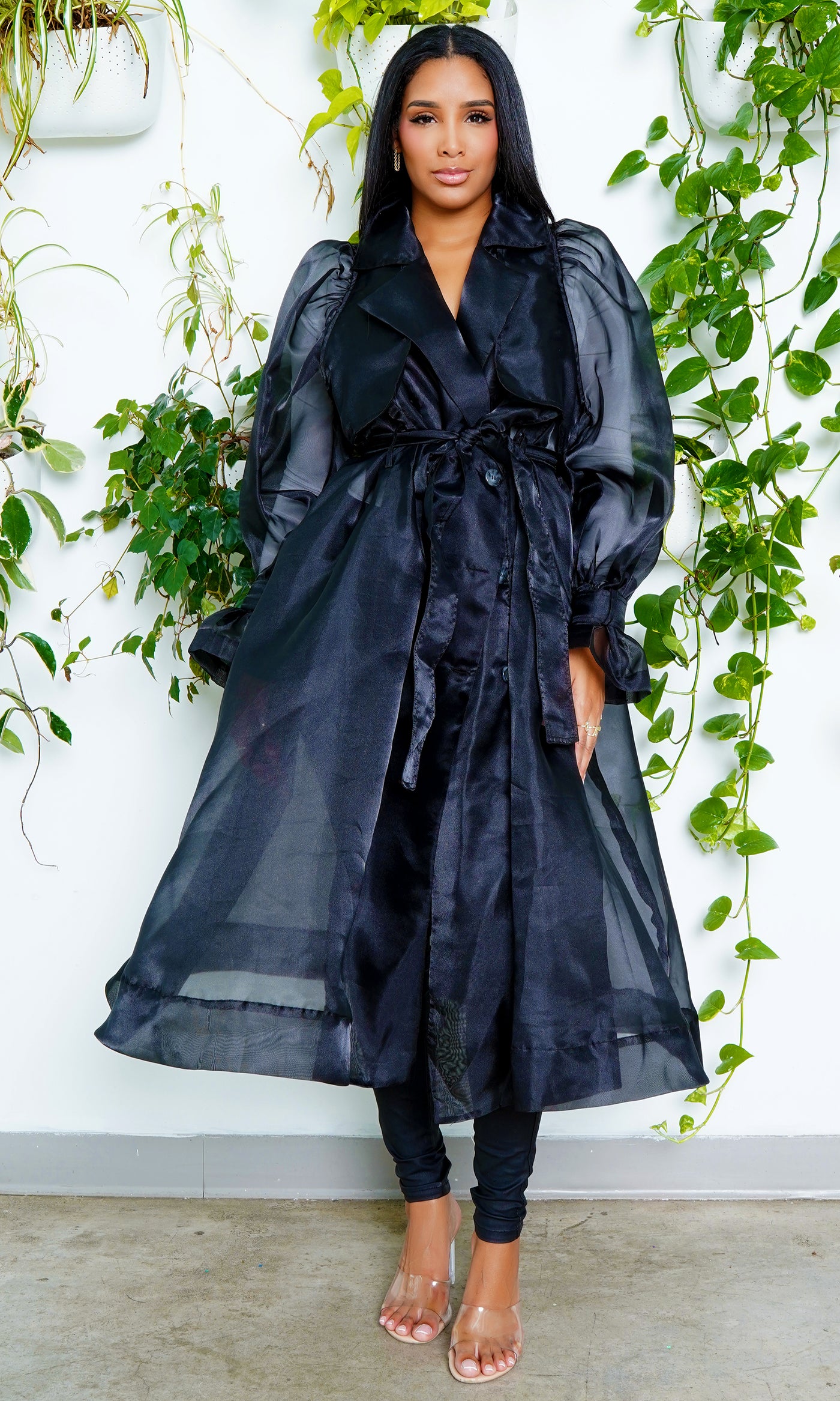 The 'Drama' Black Organza Coat - Cutely Covered