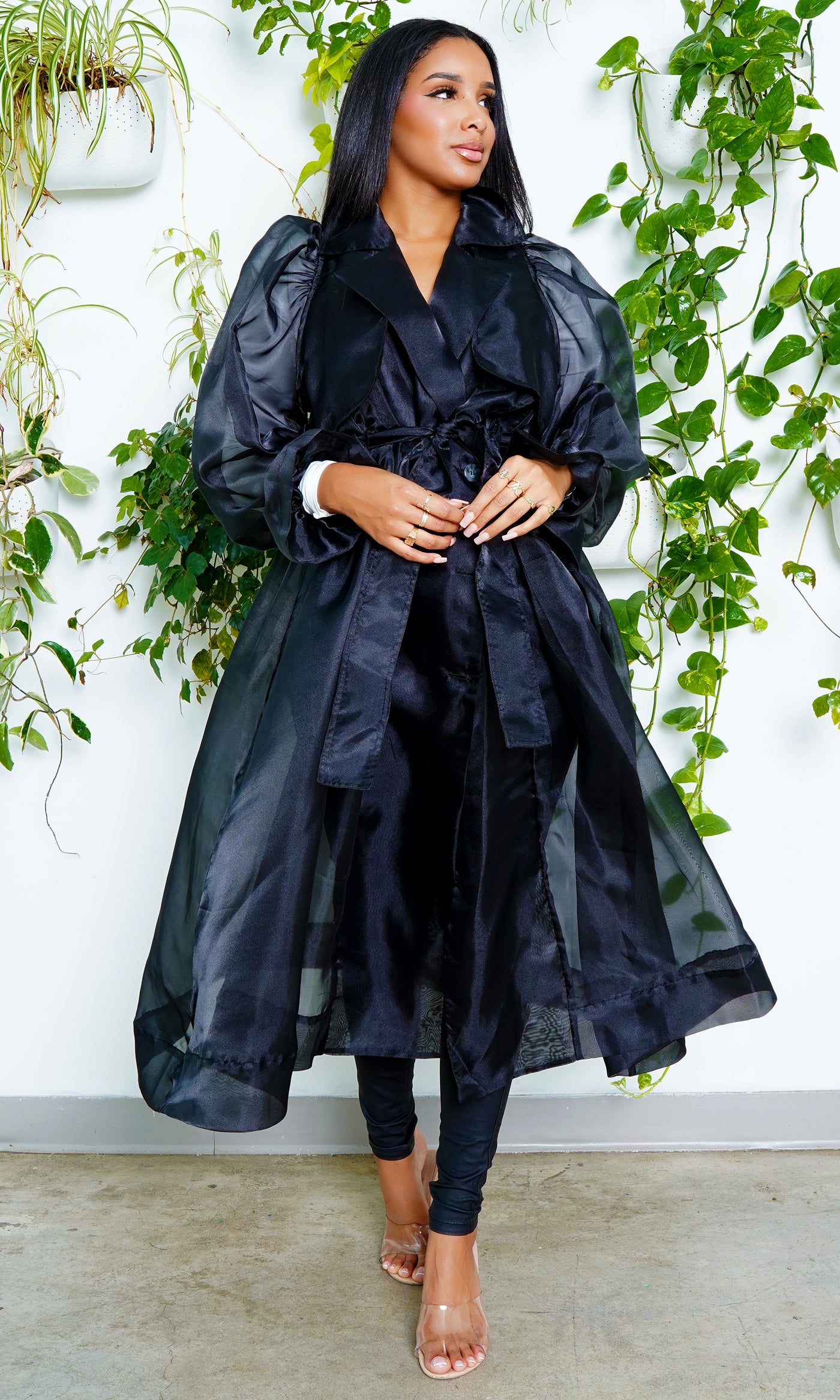 The 'Drama' Black Organza Coat - Cutely Covered