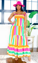 Alayna Maxi Dress  - Multicolor - Cutely Covered