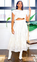 Paula | Perfect Crop Top and Midi Skirt Set - Cream - Cutely Covered