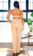 Carter Halter Pants Set - Beige FINAL SALE - Cutely Covered