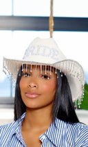 Angeline | Bridal White Hat with Rhinestone - Cutely Covered