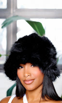 Faux Fur Hat - Black - Cutely Covered