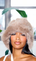 Faux Fur Hat - Khaki - Cutely Covered