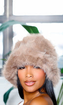 Faux Fur Hat - Khaki - Cutely Covered