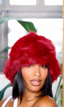 Faux Fur Hat - Burgundy - Cutely Covered