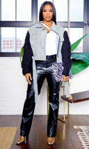 Khloe | Black  Faux Leather Pants - Cutely Covered