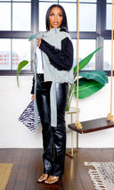 Khloe | Black  Faux Leather Pants - Cutely Covered