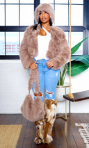 Faux Fur  Jacket - Taupe - Cutely Covered