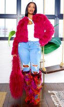 Rosalie | Faux Fur Handbag - Plum  Purple - Cutely Covered