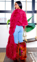 Rosalie | Faux Fur Handbag - Plum  Purple - Cutely Covered