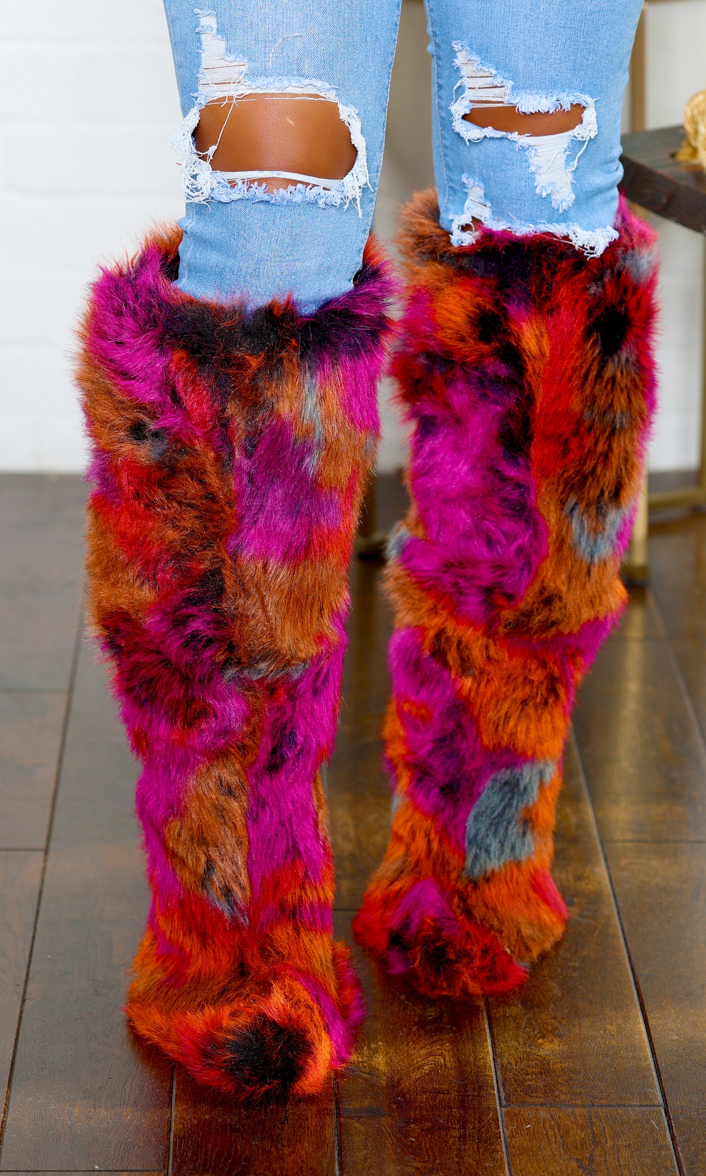 Upsetter | Faux Fur High Heel Boots - Magenta