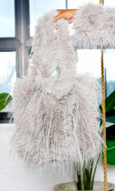 Rosalie | Faux Fur Handbag - Grey - Cutely Covered