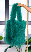 Rosalie | Faux Fur Handbag - Green - Cutely Covered