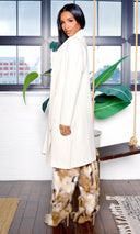 Lilah | Open Front Cardigan with Pockets - White - Cutely Covered
