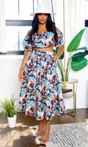Eliza | Floral Off-Shoulder Skirt Set - Multi Color FINAL SALE - Cutely Covered