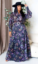 Alaina | Floral Chiffon Dream Skirt Set - Black FINAL SALE - Cutely Covered