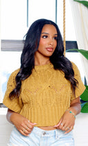 Brynne |  Crochet Sweater Top - Iced Coffee - Cutely Covered