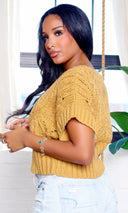 Brynne |  Crochet Sweater Top - Iced Coffee - Cutely Covered