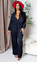 Kimberly |Button-Down Pants Set - Black FINAL SALE - Cutely Covered