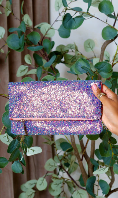 Marina Shimmering Glitter Bag - Pink/Purple