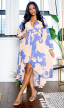 Brooklyn | High Low Midi Dress - Peach Floral FINAL SALE - Cutely Covered