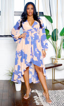 Brooklyn | High Low Midi Dress - Peach Floral FINAL SALE - Cutely Covered