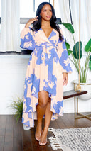 Brooklyn | High Low Midi Dress - Peach Floral FINAL SALE - Cutely Covered