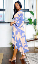 Brooklyn | High Low Midi Dress - Peach Floral FINAL SALE - Cutely Covered