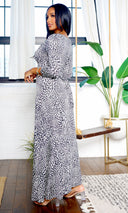 Blessed and Beautiful l  Stretch Maxi Dress - White and Black Print FINAL SALE - Cutely Covered