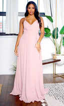 Liliana | Sleeveless Surplice Maxi Dress - Mauve FINAL SALE - Cutely Covered