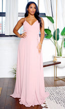 Liliana | Sleeveless Surplice Maxi Dress - Mauve FINAL SALE - Cutely Covered
