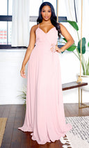 Liliana | Sleeveless Surplice Maxi Dress - Mauve FINAL SALE - Cutely Covered