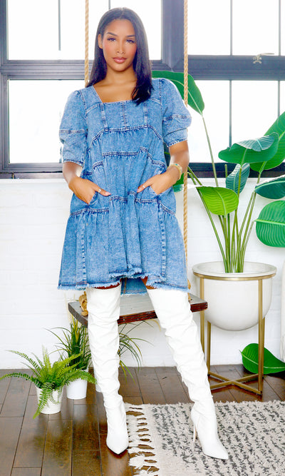 FAB | Oversized Denim layered dress FINAL SALE