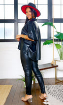 Malia Faux Leather Top and Pants Set FINAL SALE - Cutely Covered