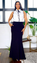 Jordyn Sequin Open Back Maxi Dress - Cream/Black FINAL SALE - Cutely Covered