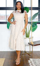 Johanna |  Lace Dress - Tan FINAL SALE - Cutely Covered