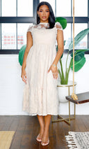 Johanna |  Lace Dress - Tan FINAL SALE - Cutely Covered