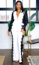 Elsie | White Black Lace Suit Set FINAL SALE - Cutely Covered