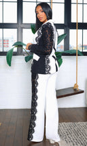 Elsie | White Black Lace Suit Set FINAL SALE - Cutely Covered