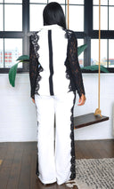 Elsie | White Black Lace Suit Set FINAL SALE - Cutely Covered