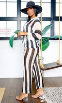 Genevieve | Cable-Knit Colorblock Set - Black/White - Cutely Covered